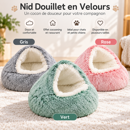 Nid Cocon Douillet pour Chat | Lit Confortable et Moelleux 4 Saisons